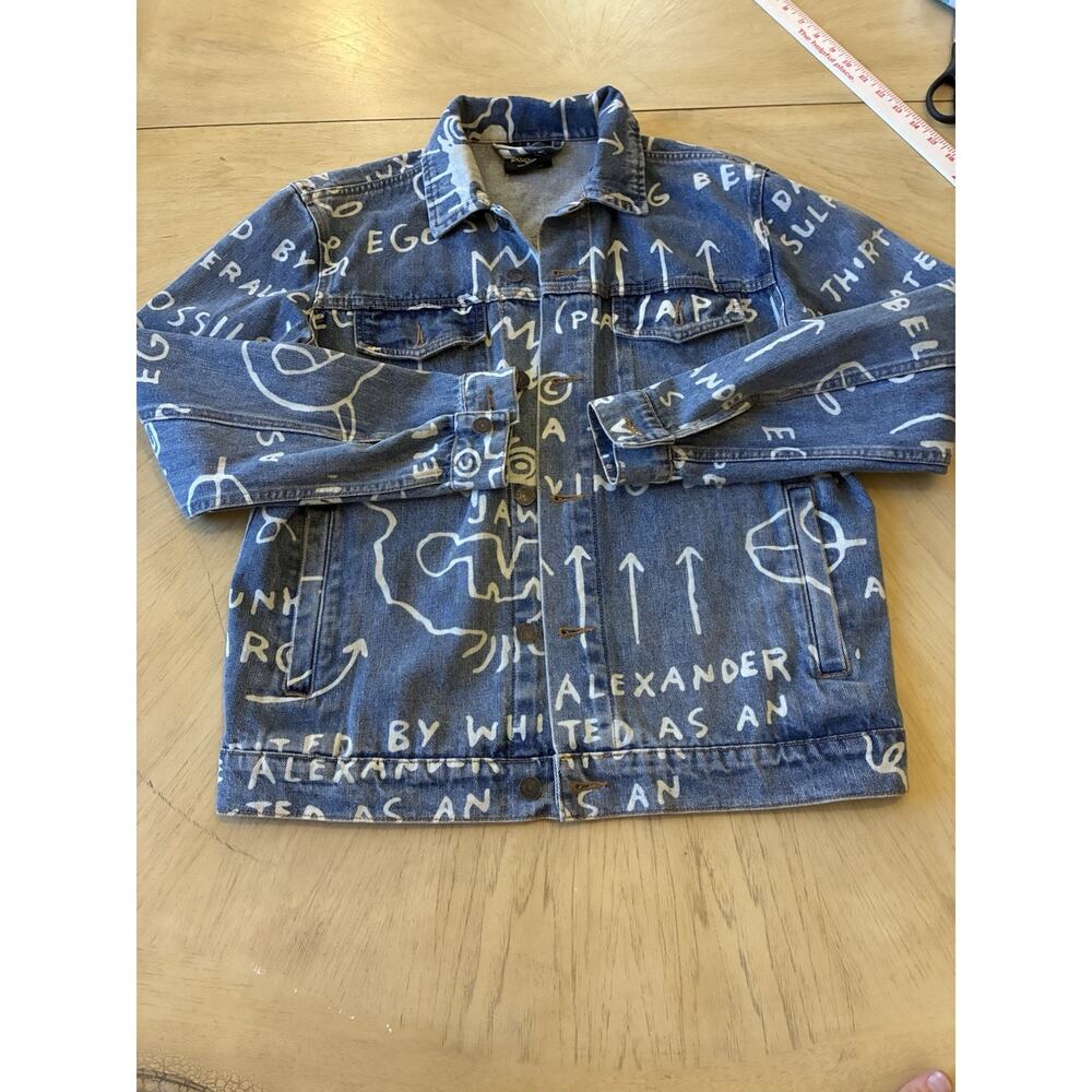 Diamond Supply X Basquiat Doodle Denim Jacket Limited All Over Graphic Print S - Picture 7 of 16